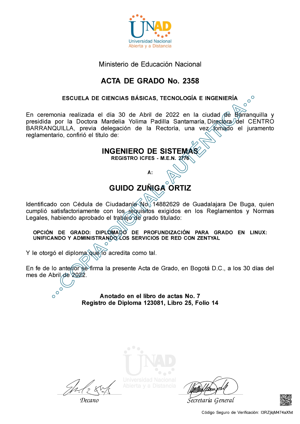 Acta de Grado